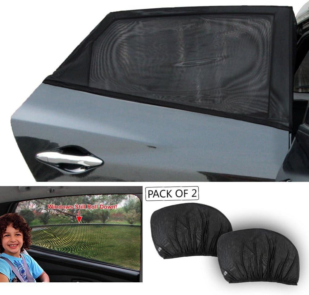 Сонцезахисна сітка Eleoption 114×74 см чорна універсальна шторка на бокове скло захист від сонця UV 98% Київ - фото 5