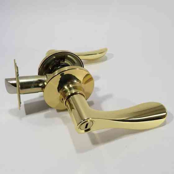 Ручка дверна з засувкою на круглій розетці APECS 891-03 без ключа (хром) Харків