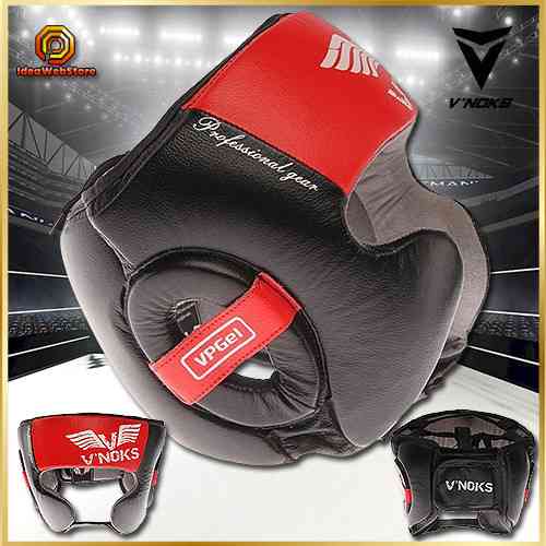 Боксерский шлем V'Noks Potente Red из натуральной кожи с защитой скул (размер XL) Киев