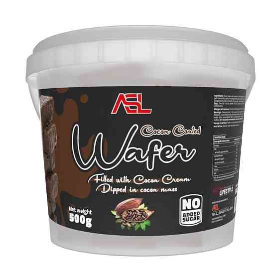 Вафлі AllSports Labs Wafer Filled with Cocoa Cream 500 gr Луцьк