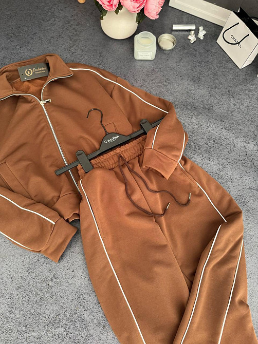 Жіночий повсякденний костюм тринитка петля без утеплення Шоколад, 46/48 Одеса - фото 2