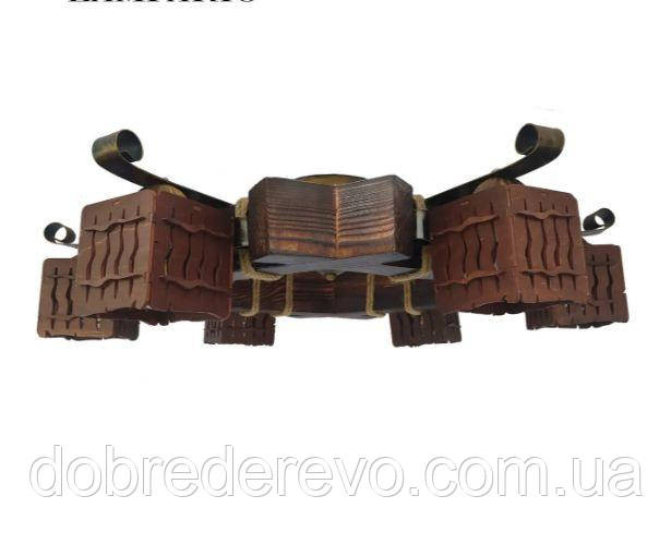 Люстра деревянна потолочна ковка Вижниця - фото 2