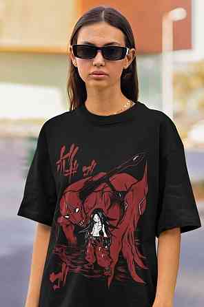 Футболка для хлопчика з аніме принтом Тріангле Хеад Сіленке Хілл оверсайз (зріст від 165 до 180) Чорний AnimeJ1151m Дніпро