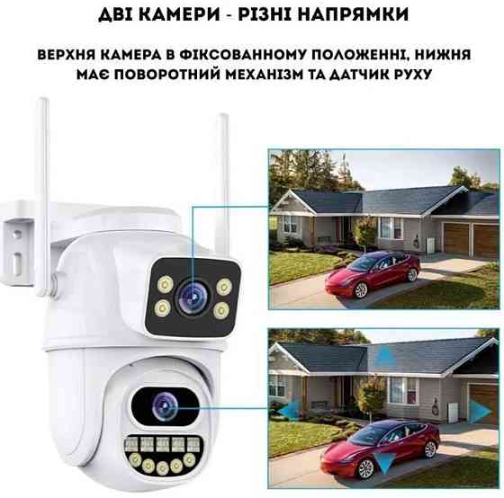 Уличная двойная WiFi камера видеонаблюдения iCSee 8MP PTZ A33WQ. Харьков