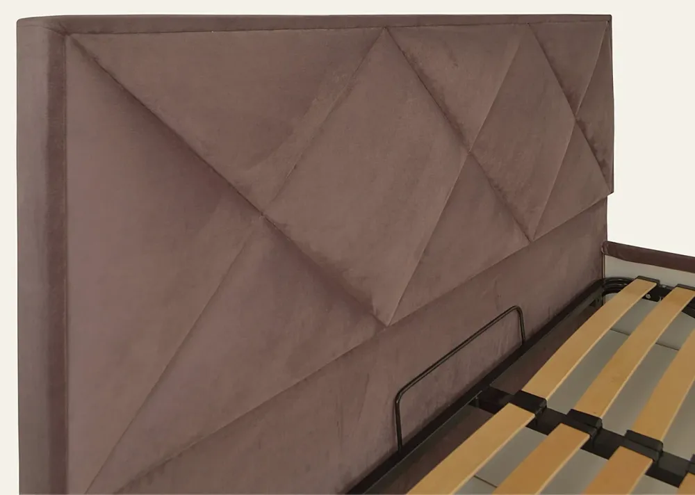 Ліжко Двоспальне Leeds VIP 160 х 190 см З додатковою металевою цільнозварною рамою Коричневий Київ - фото 3