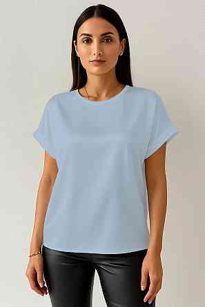 Женская футболка из шелка Голубой 2XL Харьков