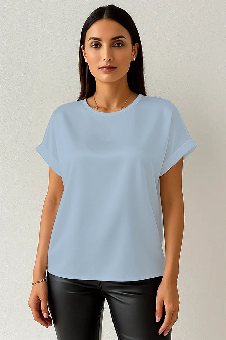 Женская футболка из шелка Голубой 2XL Харьков - изображение 2
