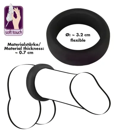 Кільце на пеніс BLACK 3.2 Sex Aura Київ