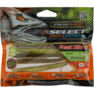 Силикон рыболовный Select Freek Slim 4" 242 (5 шт/уп) (1870.72.62) Винница - изображение 2