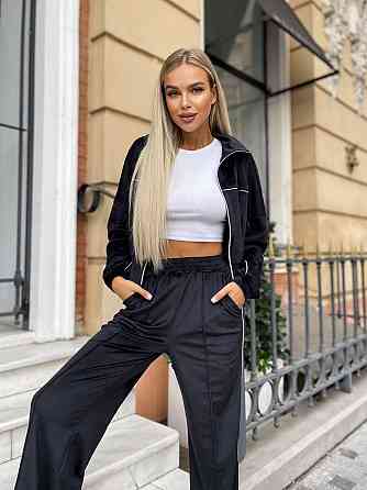 Женский стильный повседневный велюровый костюм двойка Одесса