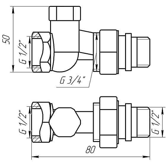 Кран радиаторный прямой SOLOMON 1/2″ с резиновым уплотнителем 161405 под ключ (000015232) Киев