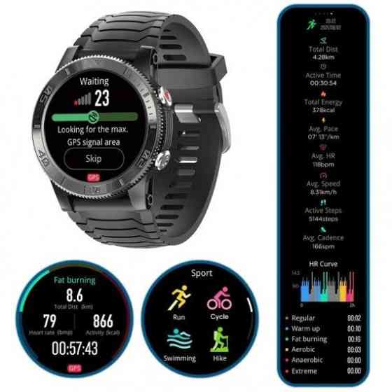 Чоловічий розумний наручний годинник North Edge XTrek з компасом (Чорний) Вінниця