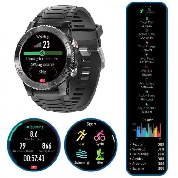 Мужские умные наручные часы North Edge XTrek с компасом (Черные) Винница - изображение 5