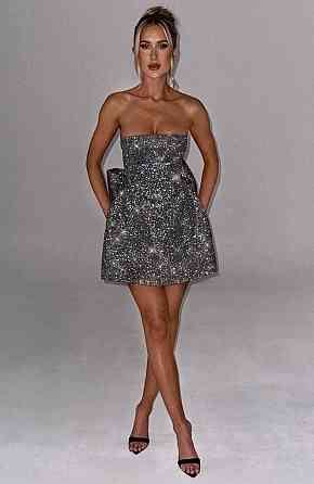 Женское стильное обаяние мини платье с бантом северное сияние Графит, 44/46 Одесса