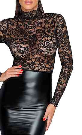 Сукня з мереживним топом Noir Handmade F228 Midi dress with soft lace top, XXL, мокрий ефект Sex Aura Київ