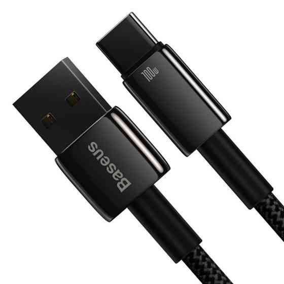 Кабель USB - Type-C Baseus Tungsten Gold Fast Charging Data Cable 100W 1m Black CAWJ000001 Одеса