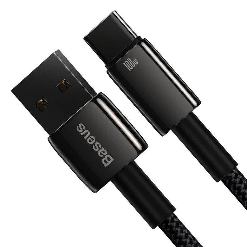 Кабель USB - Type-C Baseus Tungsten Gold Fast Charging Data Cable 100W 1m Black CAWJ000001 Одеса - фото 5