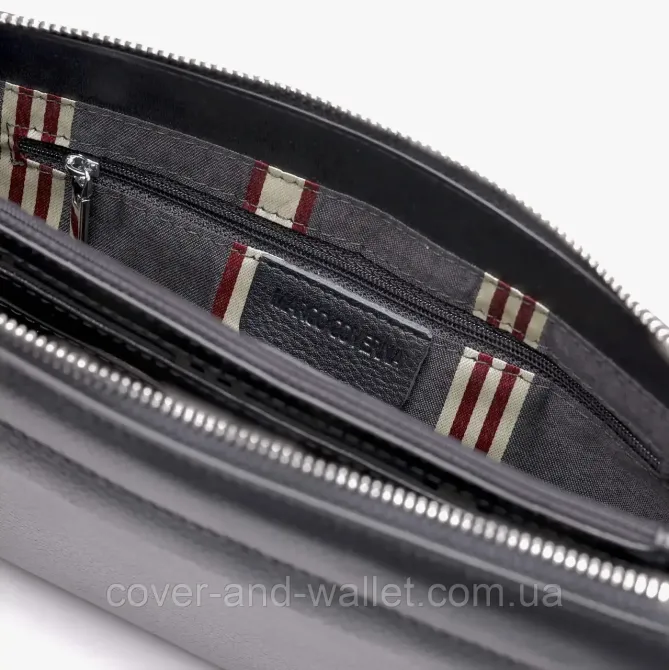 Солидный мужской клатч из натуральной кожи на молнии Marco Coverna MC 8739-3 Black Киев - изображение 20