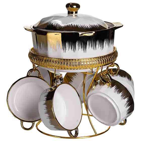 Суповий сервіз на 6 персон супниця 2 (л) на підставці з бульйонницями 300 (мл) тарілки для супу ML-T35 Київ