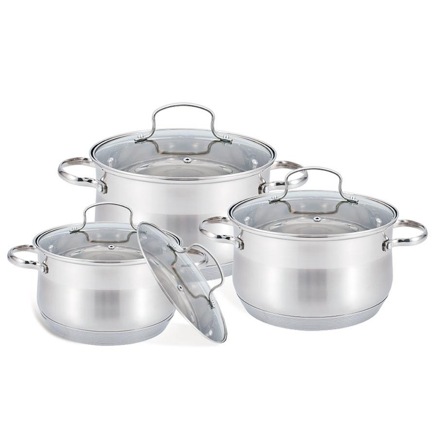 Набір каструль 6 предметів скляна кришка MR-3512-6M Maestro Житомир - изображение 1