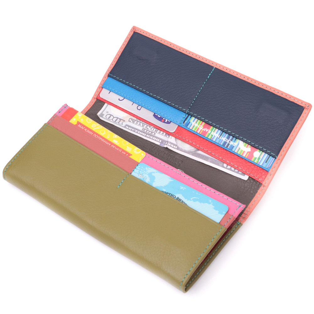 Практичний гаманець для жінок з натуральної шкіри Різнокольоровий (ST Leather) Київ - фото 9