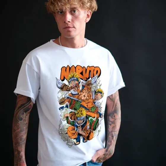 Футболка для подростка мальчика с принтом Наруто Теневые клоны W Размер 160 Anime10053 Днепр