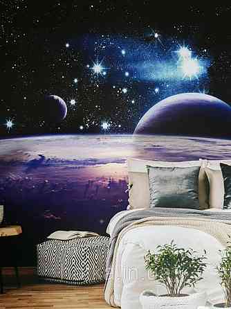 Шпалери вінілові на флізелін космос зірки планети космонавти Київ