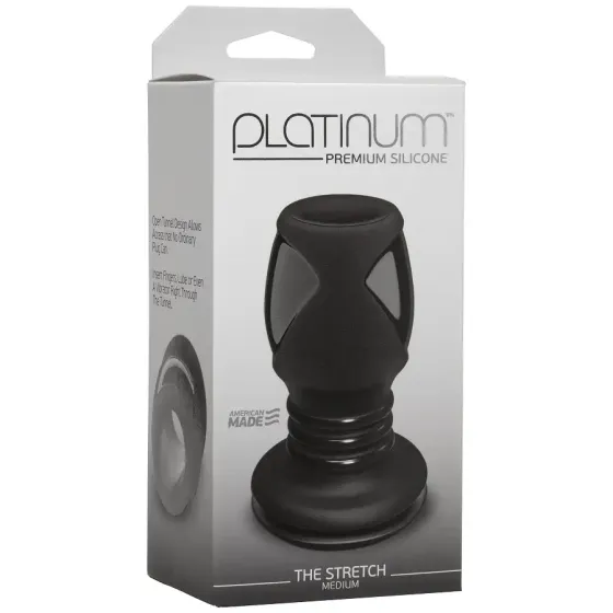 Анальний тунель Doc Johnson Platinum Premium Silicone — The Stretch — Medium — Black Львов