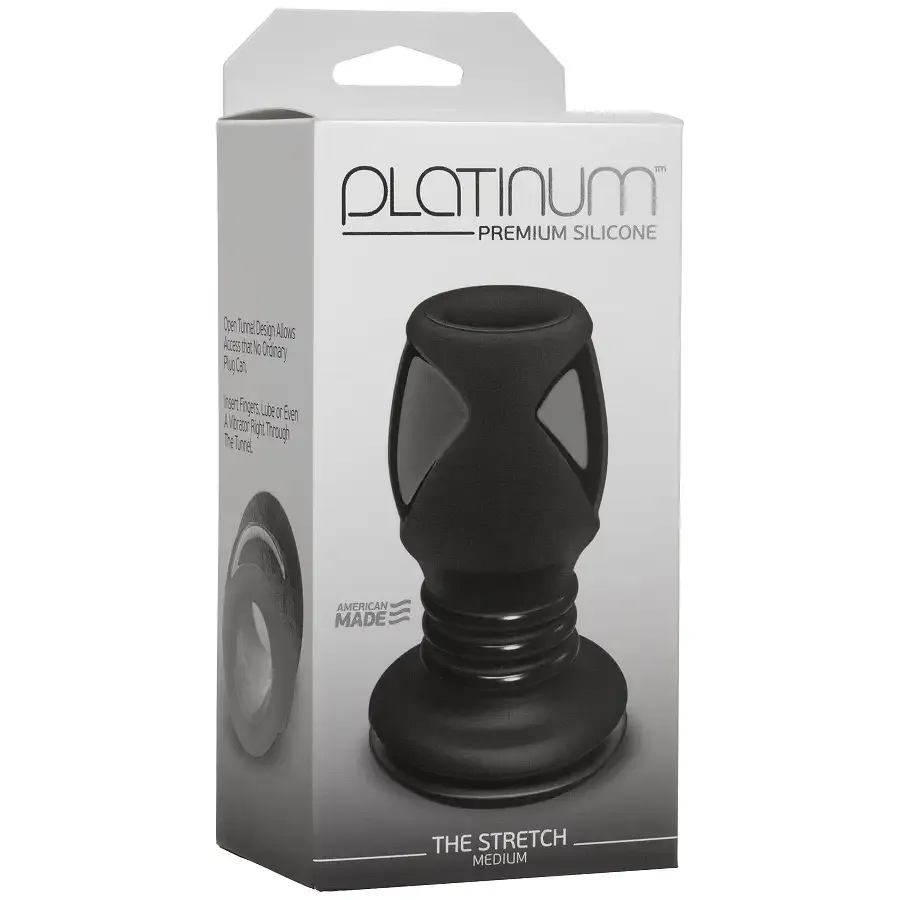 Анальний тунель Doc Johnson Platinum Premium Silicone — The Stretch — Medium — Black Львів - фото 2