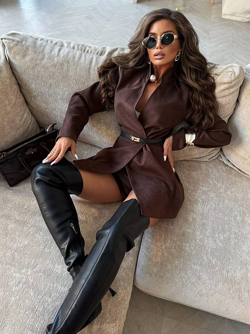 Женский стильный романтичный костюм: шорты + жакет замш на дайвинге Одесса - изображение 7