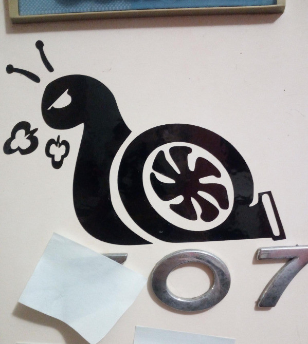 Наклейка на авто-мото Турбо Равлик Чорний Київ - фото 3