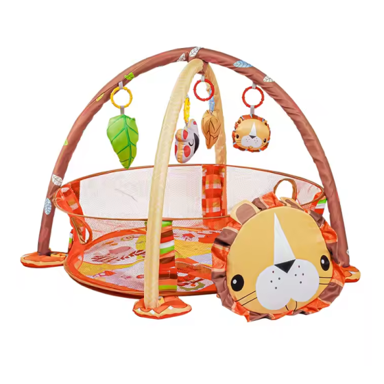 Детский коврик-манеж с дугами, игрушками и шариками, яркий развивающий коврик, модель Лев Каменец-Подольский