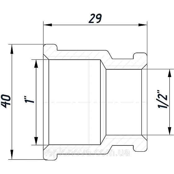 Муфта редукційна 1| х1/2" ВВ нікельована NM531L OPTIMUM Чернівці