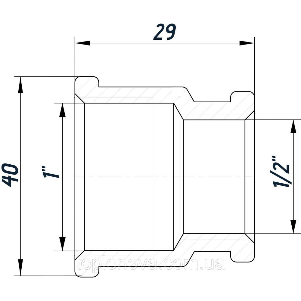 Муфта редукційна 1| х1/2" ВВ нікельована NM531L OPTIMUM Чернівці - фото 3