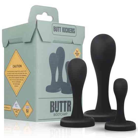 Набор анальных пробок BUTTR Butt Kickers Butt Plug Training Set Sex Aura Киев