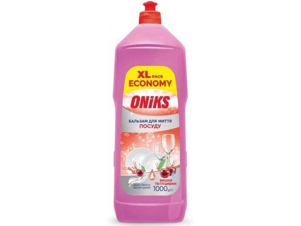 Средство для мытья посуды 1л Вишня с глицерином FAMILY PACK ТМ ONIKS Solmir Киев - изображение 1