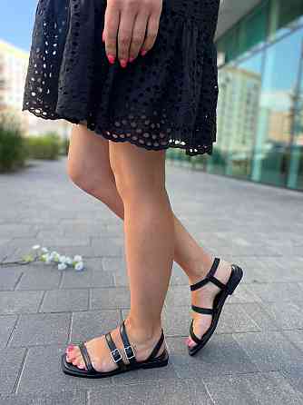 Tiffany Босоніжки жіночі чорні TIFFANY 1911 літні з натуральної шкіри / Шкіряні босоніжки на ни Коломия