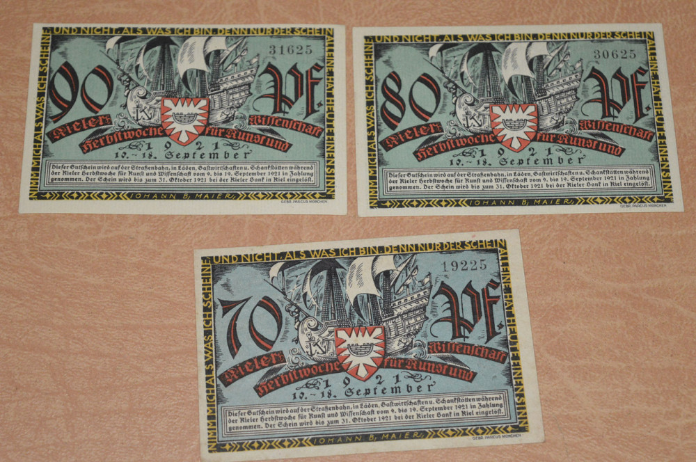 Німеччина. Нотгельд. 70,80,90 Pf 1921 року ( 1 ) Полтава - фото 1
