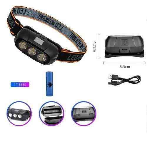 Фонарик светодиодный на голову, Тактический фонарь с красным светом на каску Налобный фонарь голову MQ-31 Львов