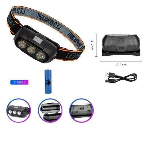 Фонарик светодиодный на голову, Тактический фонарь с красным светом на каску Налобный фонарь голову MQ-31 Львов - изображение 6