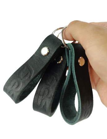 Брелок PES шкіряний  для ключів з тисненням Зелений Київ