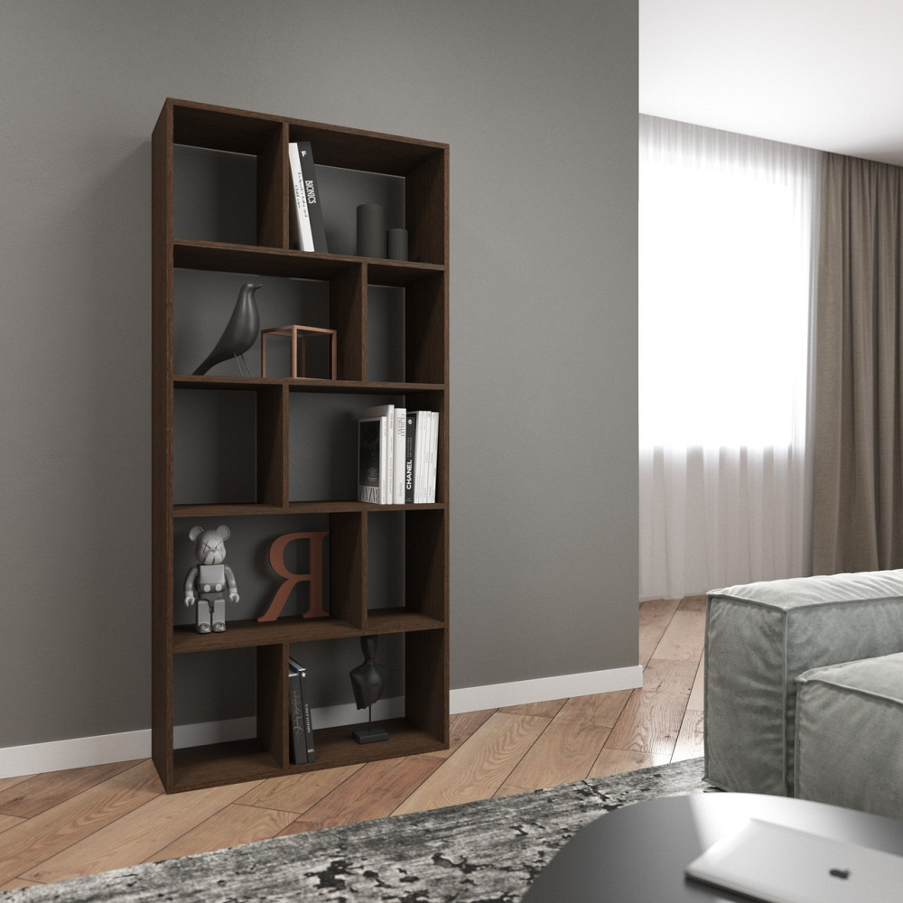 Стелаж VAYS D-1, книжкова полиця на 10 комірок, ЛДСП, 80×30×178 см – для дому, вітальні, офісу Львів - фото 7