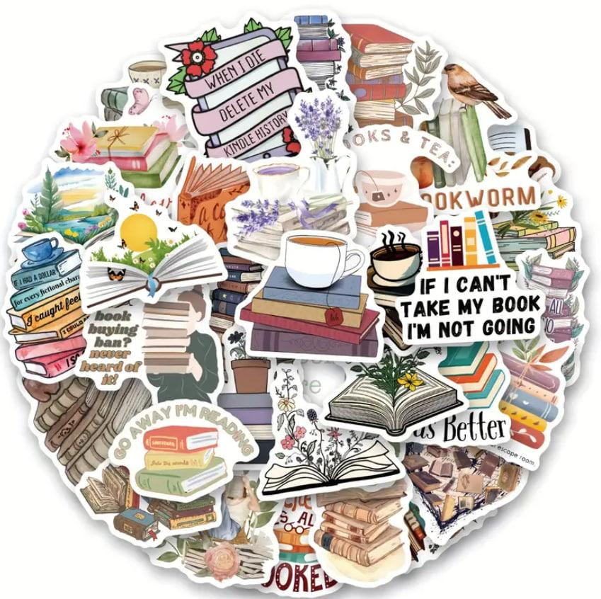Книжные наклейки стикеры, Декоративные наклейки, Виниловые водонепроницаемые наклейки, 60 штук Киев - изображение 4
