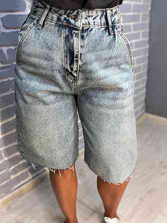 Шорты женские джинсовые SL Denim 1001 бермуды SKATER косые карманы обрезанные голубые, голубой, 38 Одесса