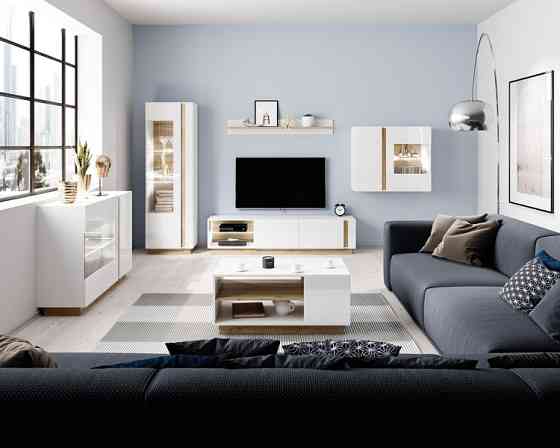 Тумба під телевізор Perfect Home Арко / Arco 2-дверна 2D/187 Білий глянець/дуб грандсон (PFH-091037) Дніпро
