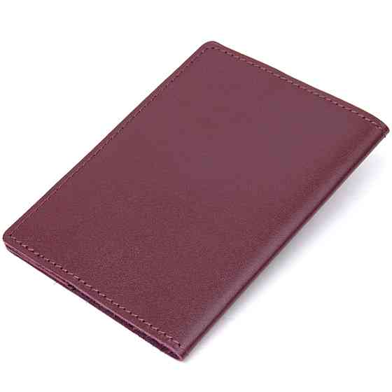 Матовая кожаная обложка на паспорт GRANDE PELLE 11482 Бордовый Киев