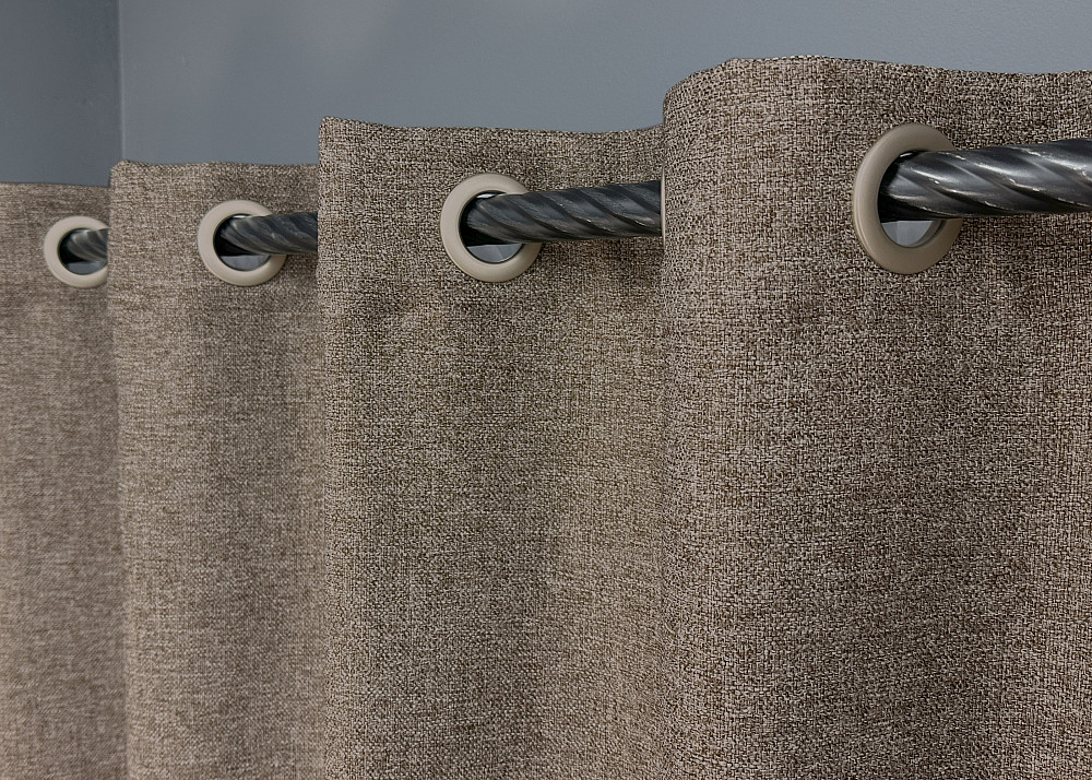 Комплект штор на люверсах VR-Textil Лен ELEMENTA № 1864ш Серо-коричневый 150х270см 2 шт (37-0277) Киев - изображение 6