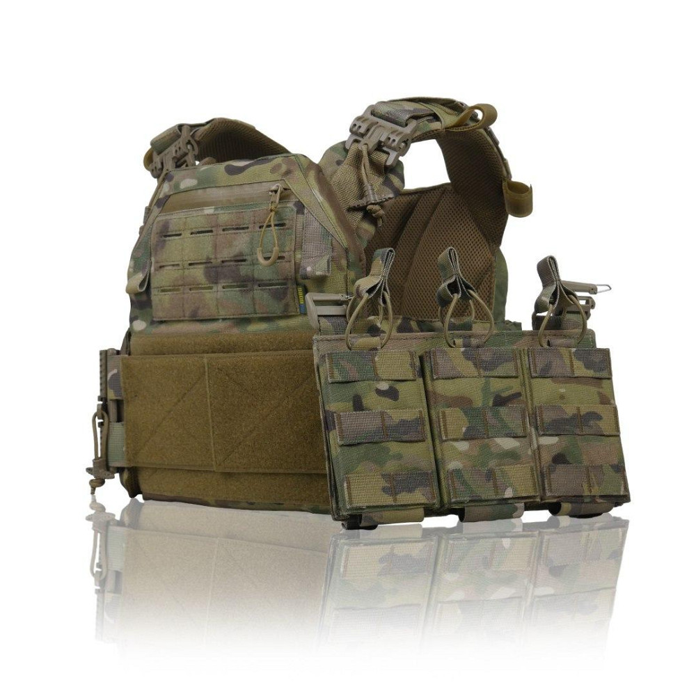 Військовий розвантажувальний жилет kiborg  тактична плитоноска мультикам  з швидким скиданням матеріал кордура   WAR Львів - фото 6