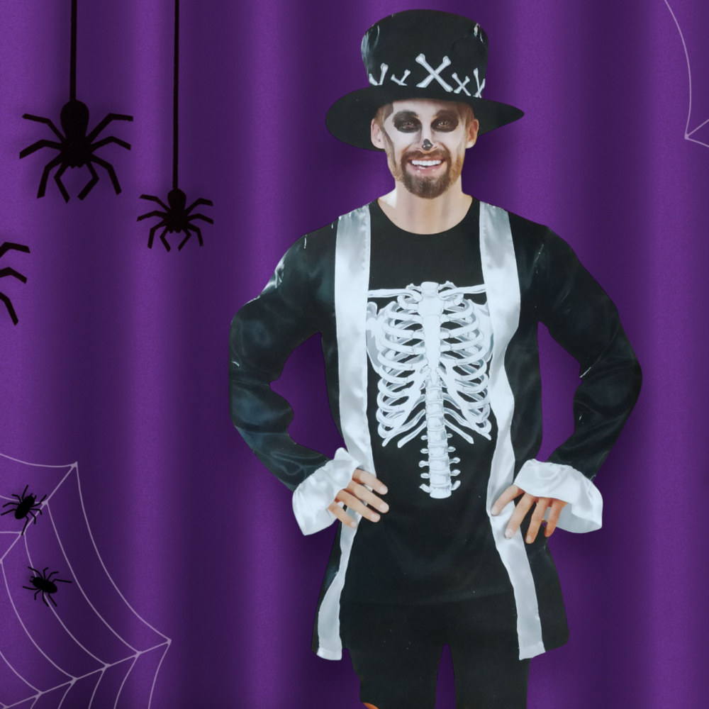 Чоловічий костюм Король Мертвих для вечірки на Хелловін розмір L 52-54 чорний Київ - фото 1
