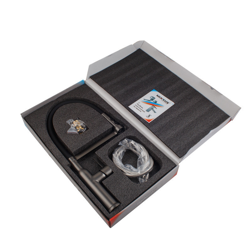Змішувач для кухні MIXXUS PREMIUM PULL 017 GRAPHITE REFL.BLACK (Кол.графіт+силік.вилив чор.) (MI8278) ( 13004 ) Харьков - изображение 3